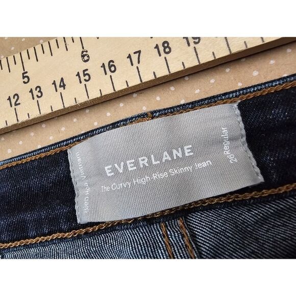 Everlane Jeans Womens 26 Curvy High Rise Skinny Dark Wash Denim Blue - Picture 9 of 13